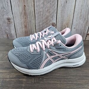 Asics Gel-Contend 7 Running Shoes Women's Sz 7 Gray/Pink 1012A911 (VGC)